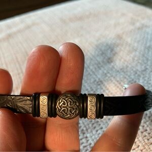 Celtic Knot, Embossed Leather Bracelet  7 1/2”